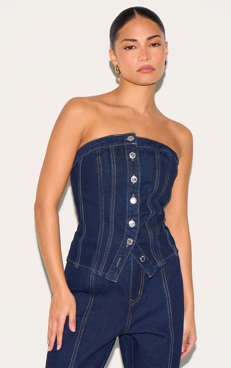 Small Dark Indigo Comparison Joint Bandeau Bodice